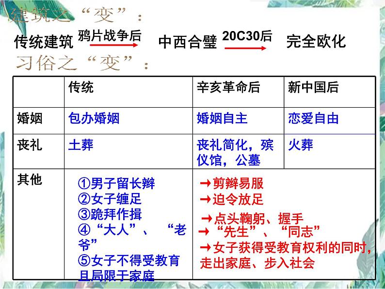 中国近现代社会生活的变迁(高考历史一轮复习)(人民版)优质课件第8页