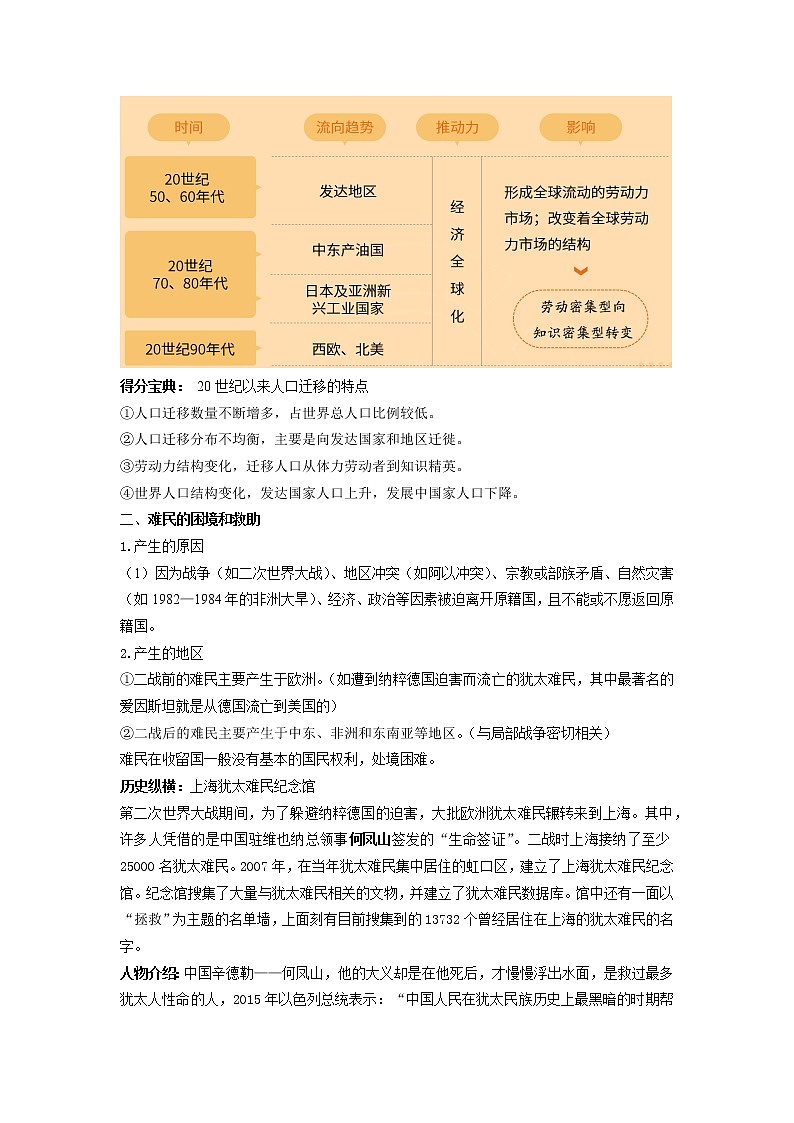 2021-2022学年人教统编版选择性必修3第8课现代社会的移民和多元文化学案（含答案）02