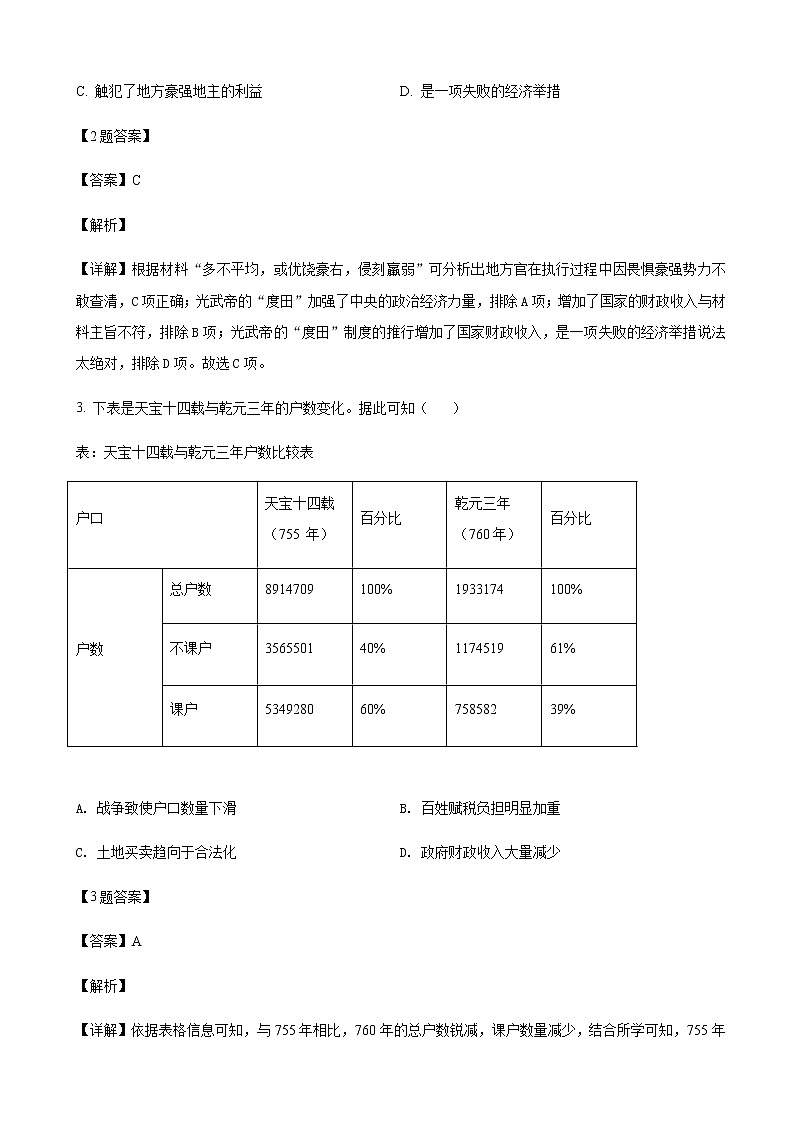 2022届湖北省十一校高三下学期第二次联考历史试题含解析02