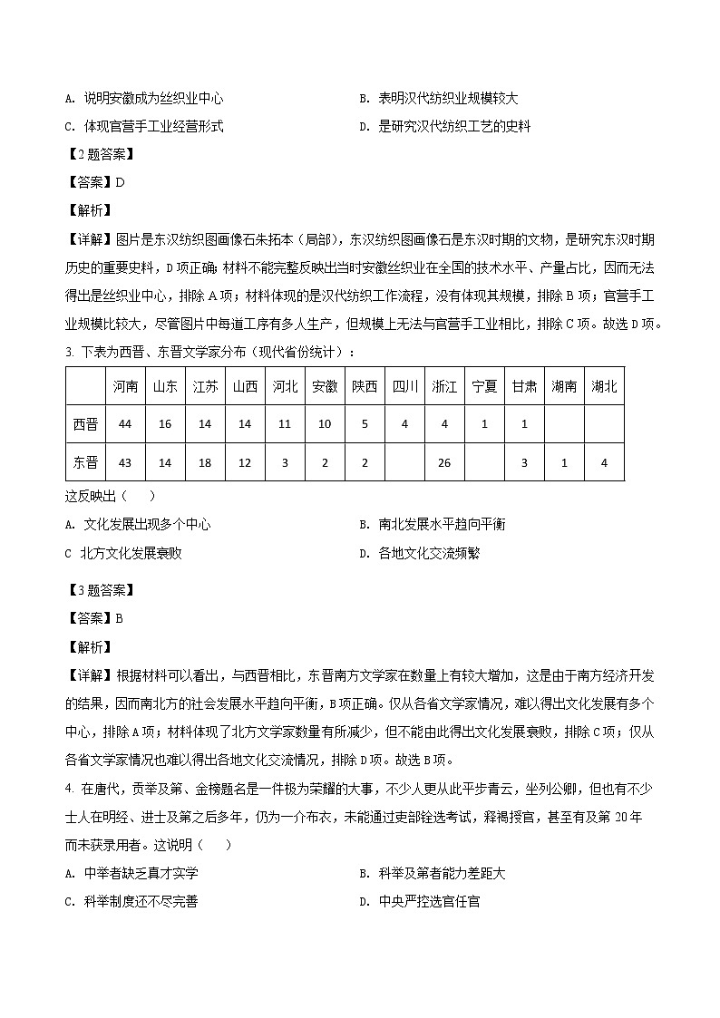 2022娄底高三高考仿真模拟考试历史试题02