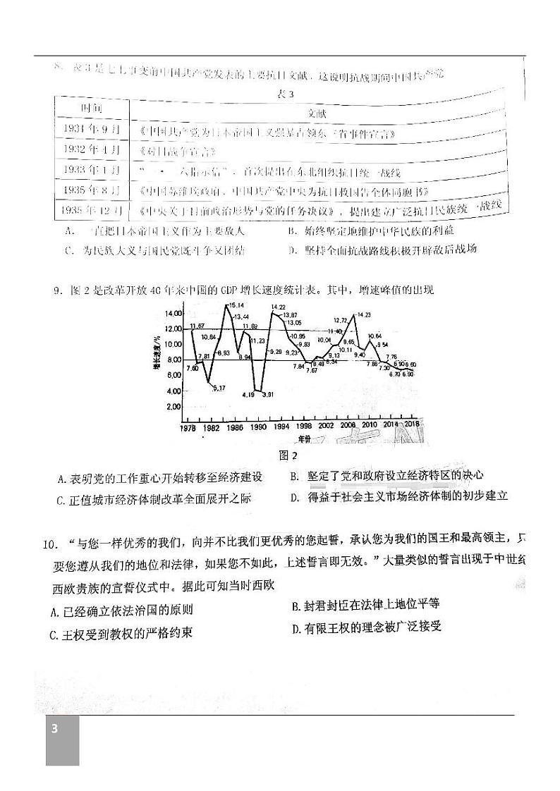 山东中学联盟2022届高考考前押题卷历史试题及答案第3页