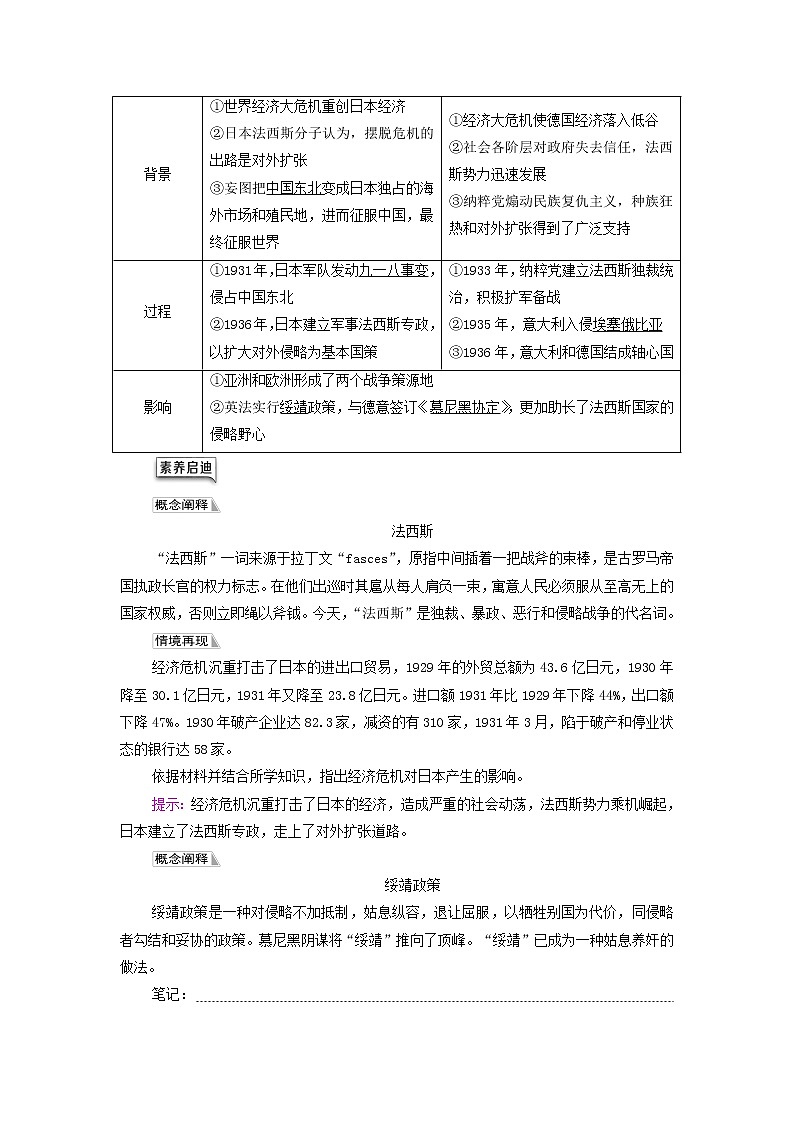 部编版高中历史中外历史纲要下第7单元两次世界大战十月革命与国际秩序的演变第17课第二次世界大战与战后国际秩序的形成学案02