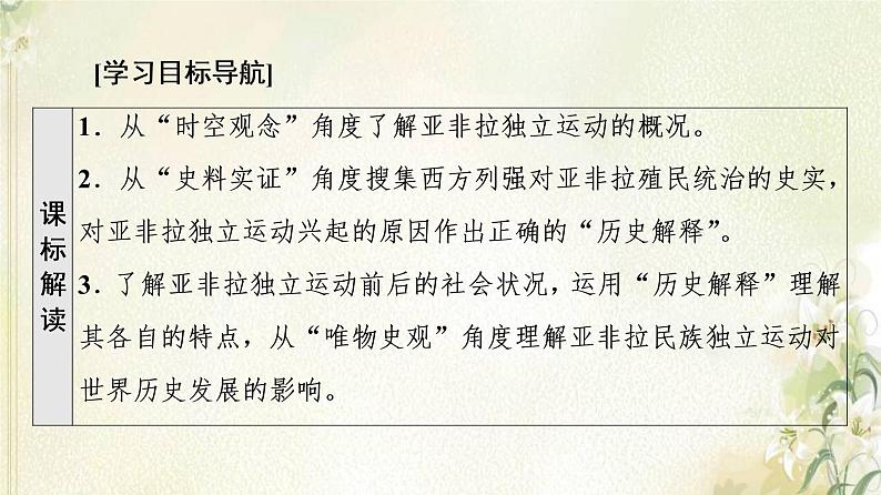 部编版高中历史中外历史纲要下第6单元世界殖民体系与亚非拉民族独立运动第13课亚非拉民族独立运动课件02