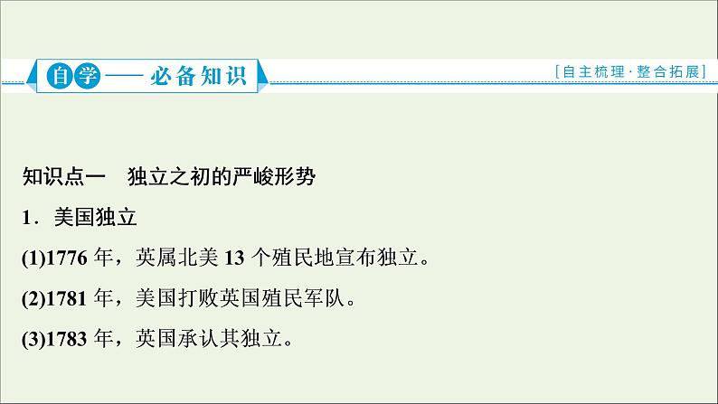 江苏专用高考历史一轮复习专题四近代西方政治的发展第12讲美国联邦政府的建立课件新人教版第2页