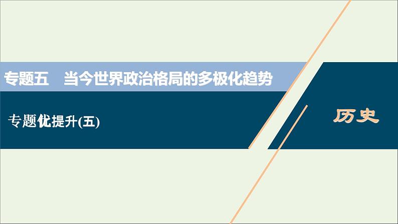 江苏专用高考历史一轮复习专题五当今世界政治格局的多极化趋势专题优化提升课件新人教版01