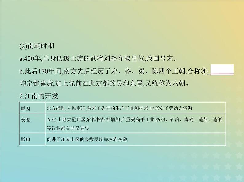 山东专用高考历史一轮复习第二单元三国两晋南北朝的民族交融与隋唐统一多民族封建国家的发展_基础篇课件06