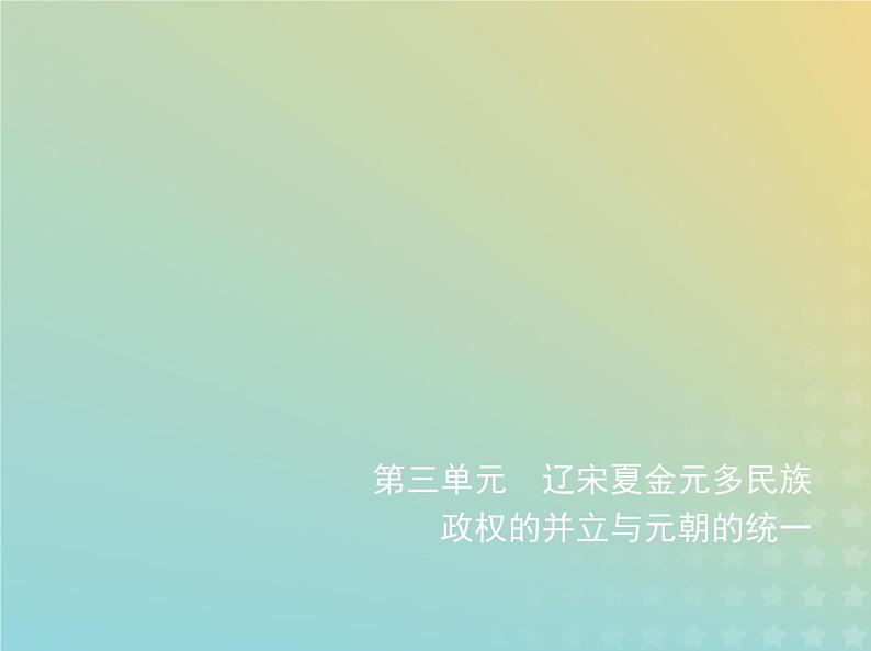 山东专用高考历史一轮复习第三单元辽宋夏金元多民族政权的并立与元朝的统一_应用创新篇课件第1页