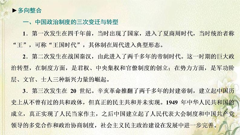 新人教版高中历史选择性必修1第一单元政治制度单元整合提升课件03