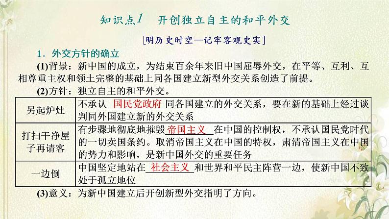 新人教版高中历史选择性必修1第四单元民族关系与国家关系第14课当代中国的外交课件第4页