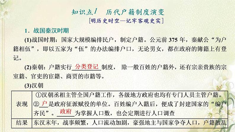 新人教版高中历史选择性必修1第六单元基层治理与社会保障第17课中国古代的户籍制度与社会治理课件第4页