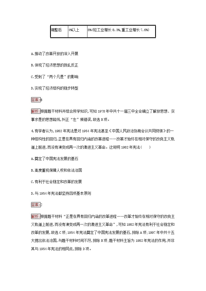 部编版高中历史必修中外历史纲要上第十单元改革开放与社会主义现代化建设新时期过关检测含解析第2页
