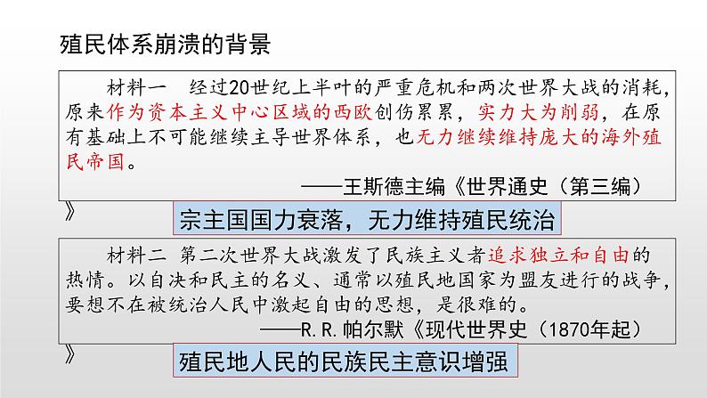 2022人教部编版2019中外历史纲要下第21课世界殖民体系的瓦解与新兴国家的发展37张PPT02