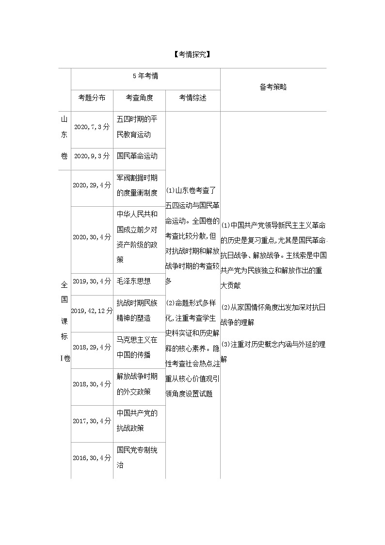 山东专用高考历史一轮复习第六单元中国共产党成立与新民主主义革命_基础集训含解析第2页