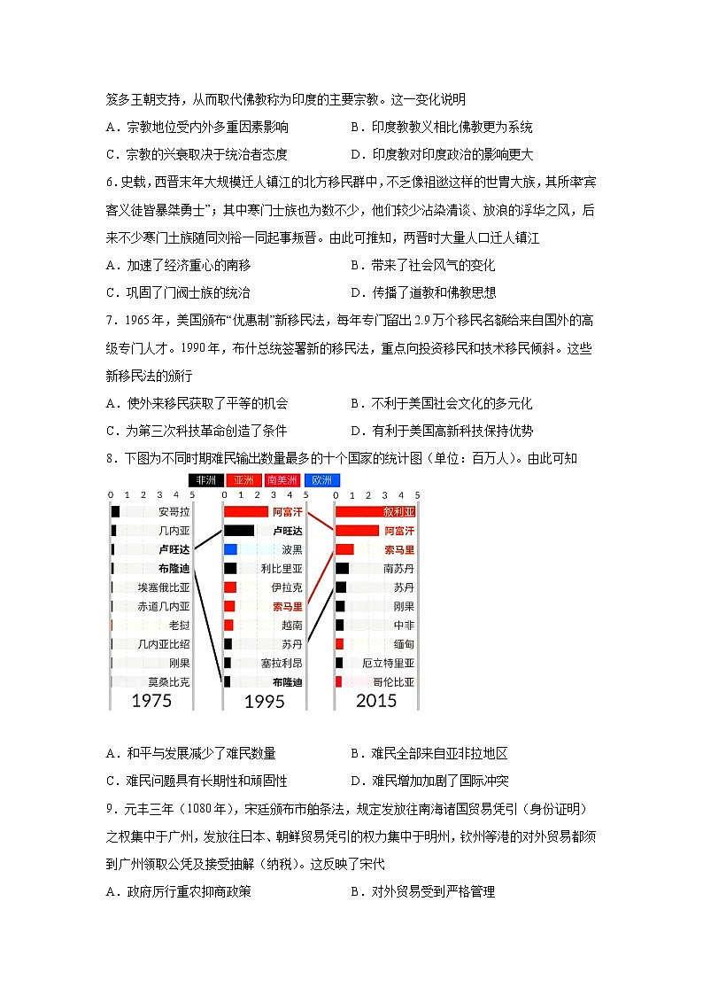 2021-2022学年山东省名校联盟高二下学期3月质量检测联合调考历史试题含解析02