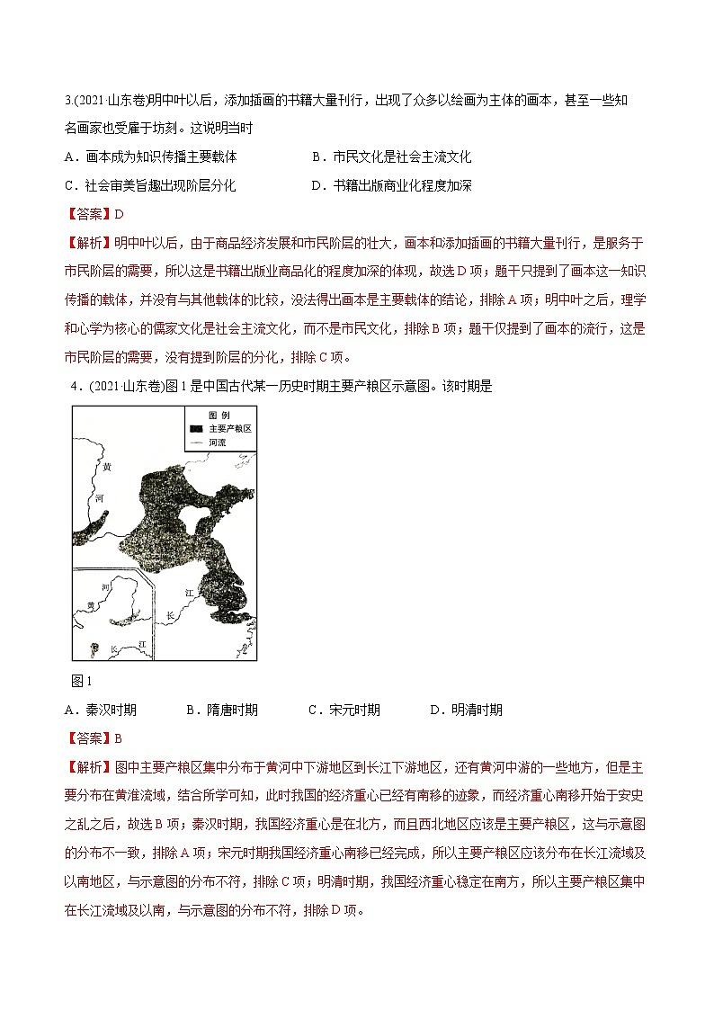 专题02 古代中国的经济（含解析）2012-2021年高考历史真题分专题训练02