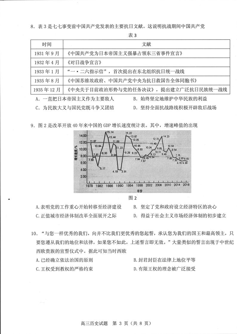历史试卷第3页