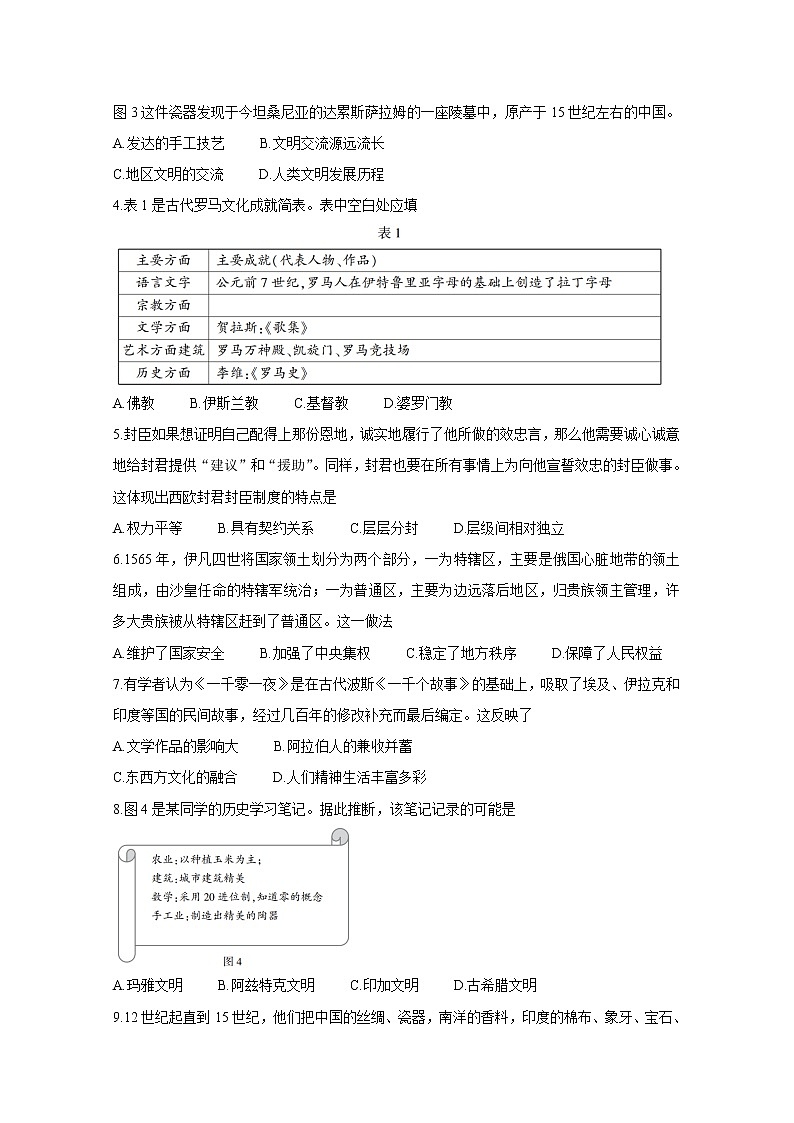 2021临沂兰陵县高一下学期期中历史含答案第2页