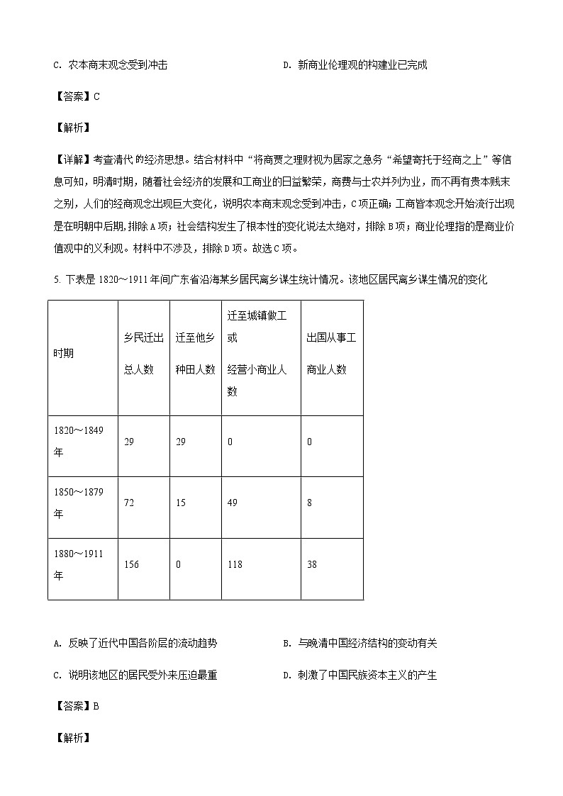 2022届黑龙江省齐齐哈尔市高三三模历史试题含解析03