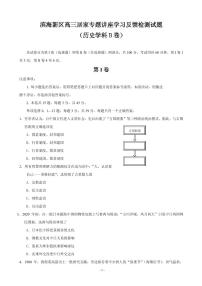 2020届天津市滨海新区高三居家专题讲座学习反馈检测历史试题（B卷） PDF版