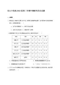 2021乐山十校高一下学期期中联考历史试题含答案