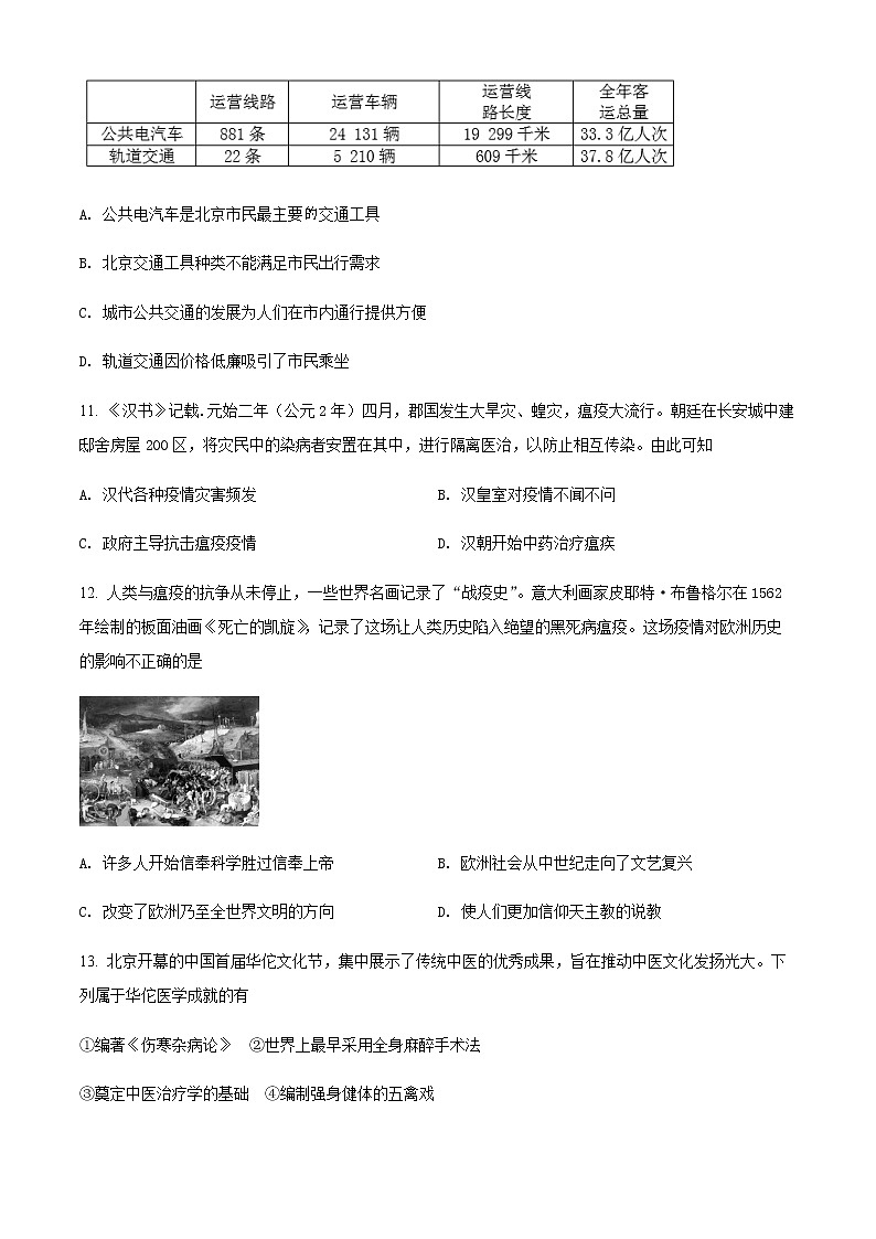 2022天津武清区杨村一中高二下学期第一次月考历史试题含解析03