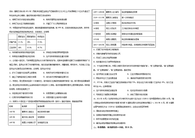 2022年高考押题预测卷02（辽宁卷）-历史（考试版）第2页