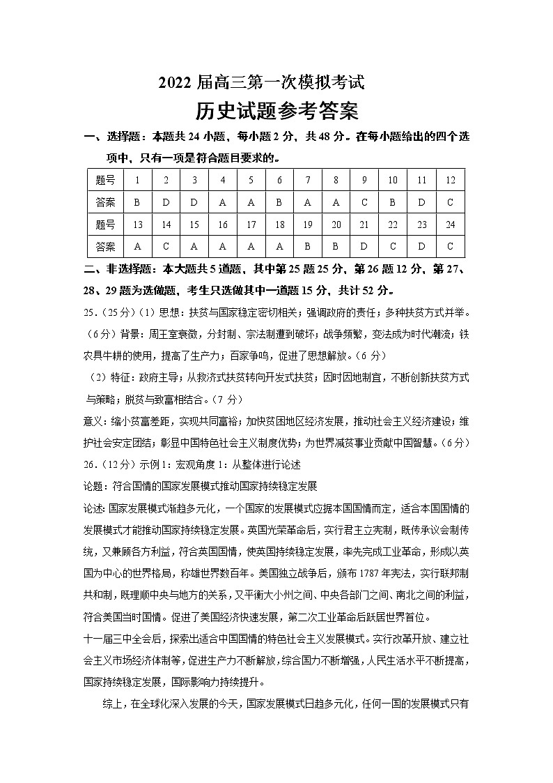 2022洛南县洛南中学高三上学期第一次模拟考试历史试题扫描版含答案01
