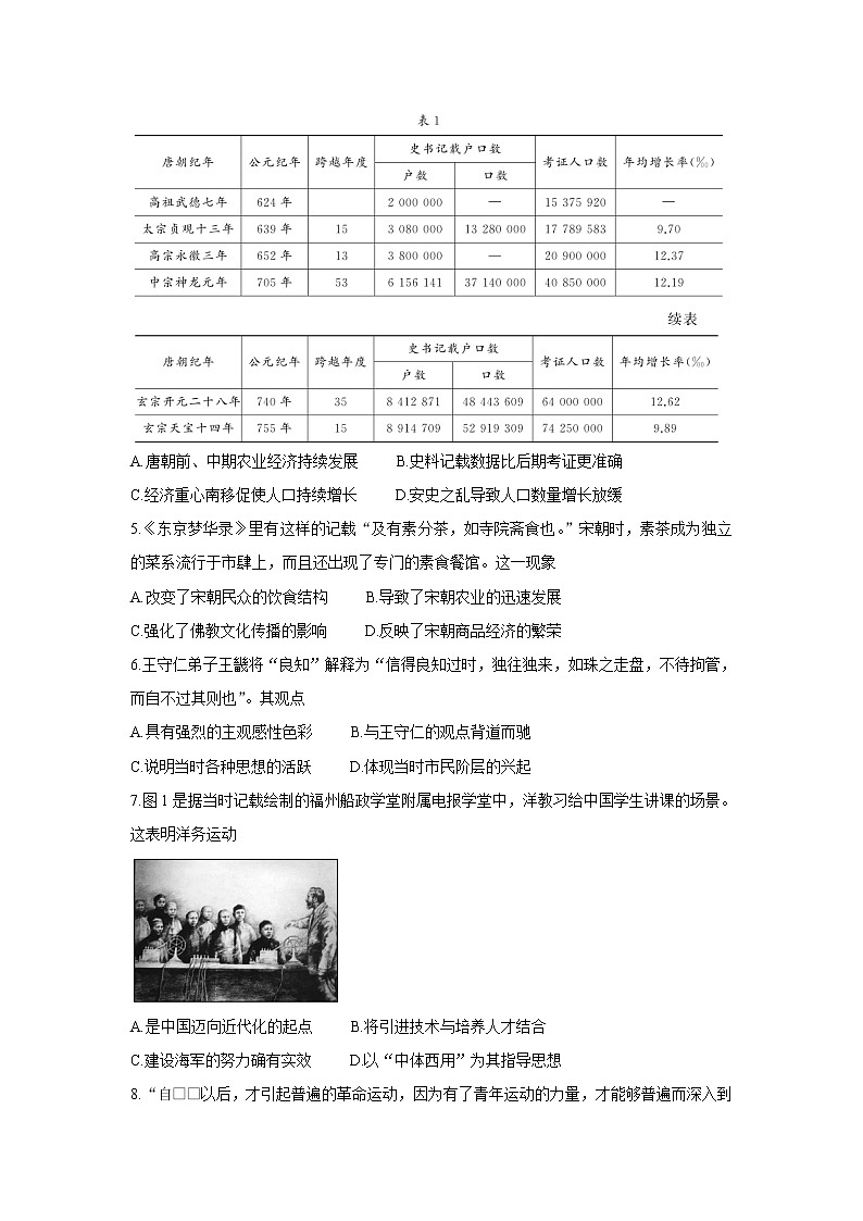 2022全国高三上学期9月第一次学业质量联合检测历史含答案02