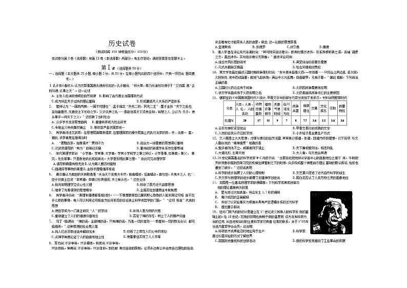 2021江西省遂川中学高二上学期12月月考历史试题含答案第1页