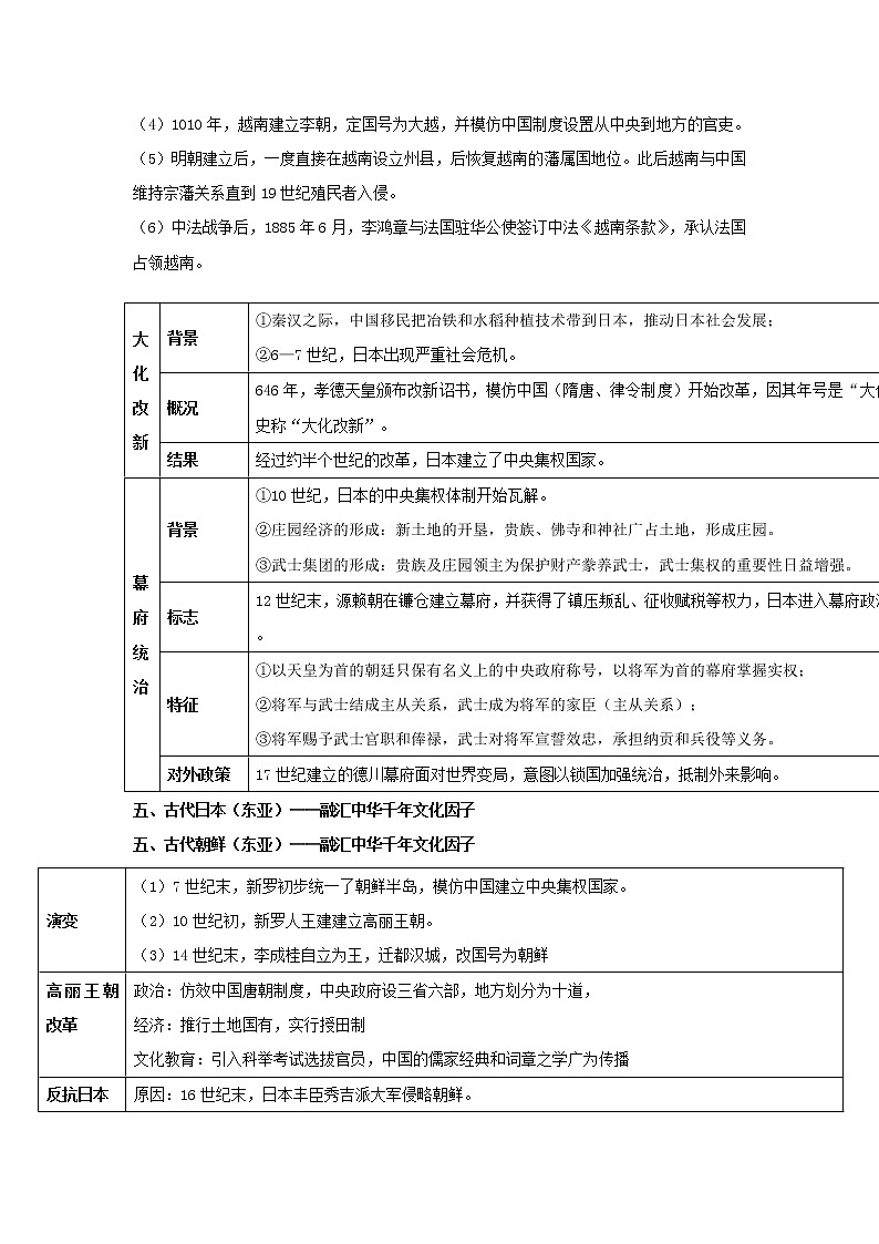 部编版高考历史一轮复习第4课中古时期的亚洲教案中外历史纲要下第3页