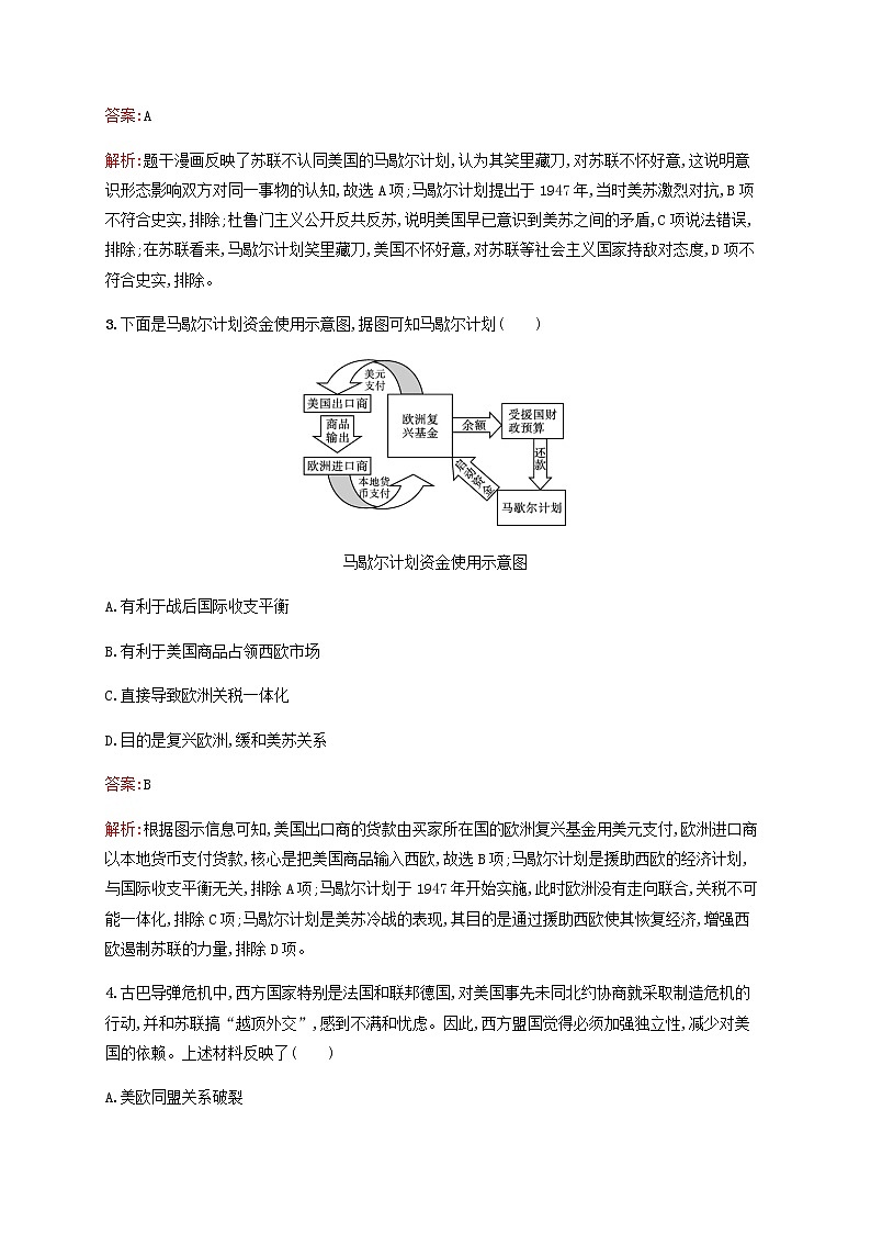 高考历史一轮复习考点规范练27冷战与国际格局的演变及战后新兴国家的发展含解析新人教版第2页