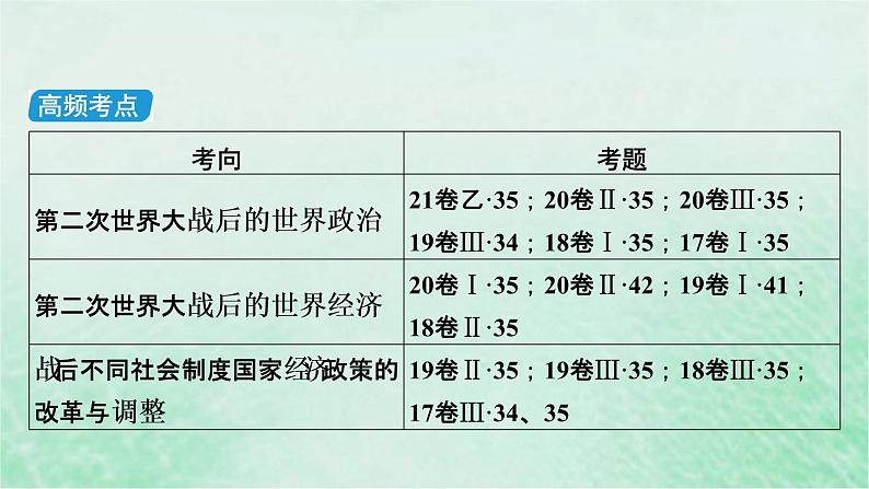 高考历史二轮复习第四模块世界史第11讲当代世界政治经济格局的演变课件第5页