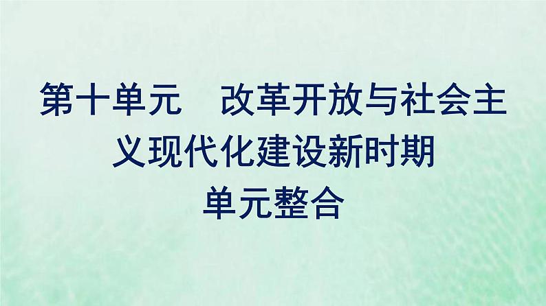 部编版高中历史必修上册第十单元改革开放与社会主义现代化建设新时期单元整合课件第1页