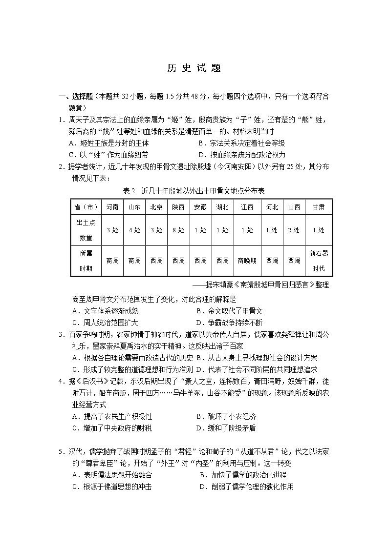 2020朔州怀仁一中校云东校区高二下学期期末考试历史试题含答案第1页