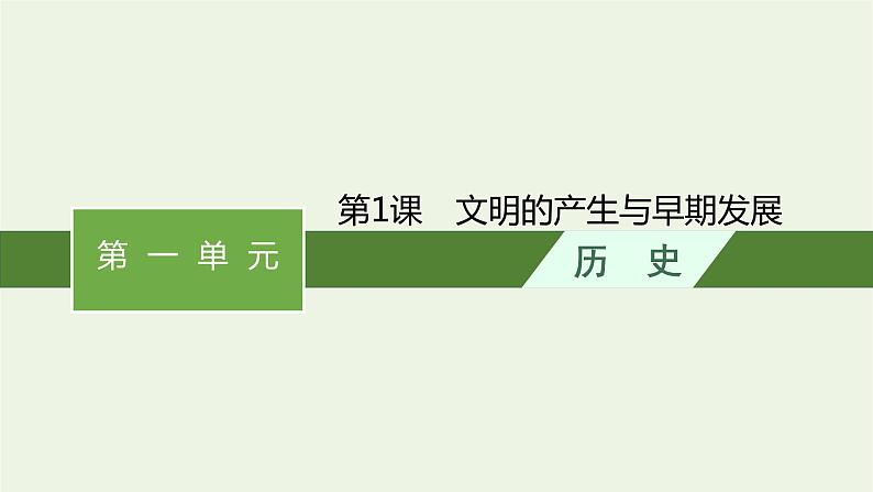 部编版高中历史必修下册第一单元古代文明的产生与发展第1课文明的产生与早期发展课件第1页