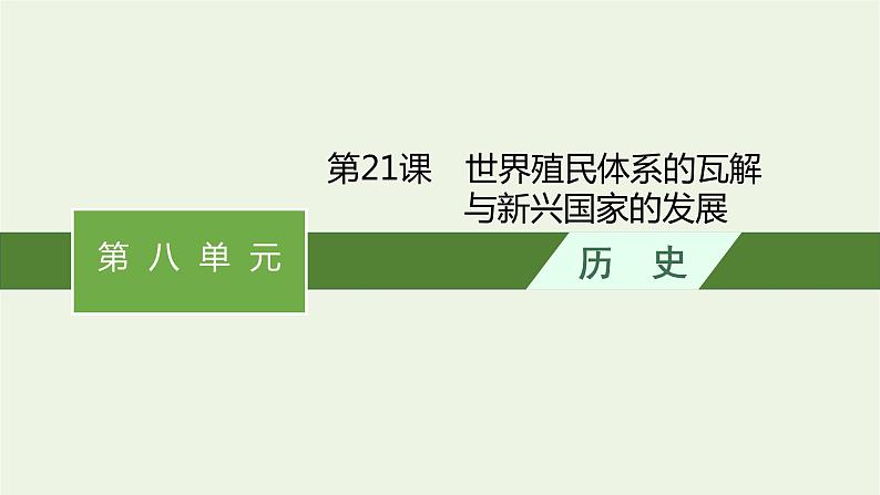 部编版高中历史必修下册第八单元20世纪下半叶世界的新变化第21课世界殖民体系的瓦解与新兴国家的发展课件第1页