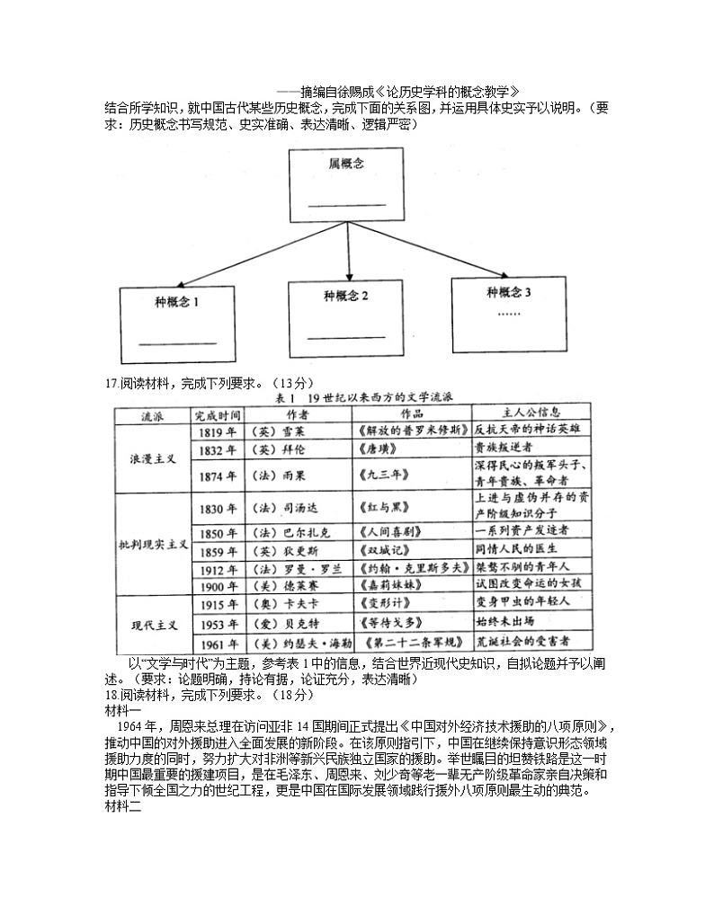 2021唐山高三下学期4月学业水平选择性考试第二次模拟演练（二模）历史试题含答案第3页