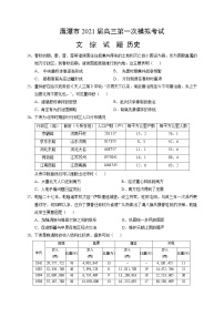 2021鹰潭高三下学期3月第一次模拟考试文科综合历史试题含答案