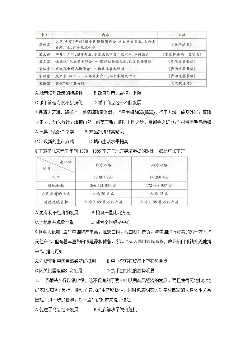 2021商丘名校高一下学期期中联考历史含解析 试卷02