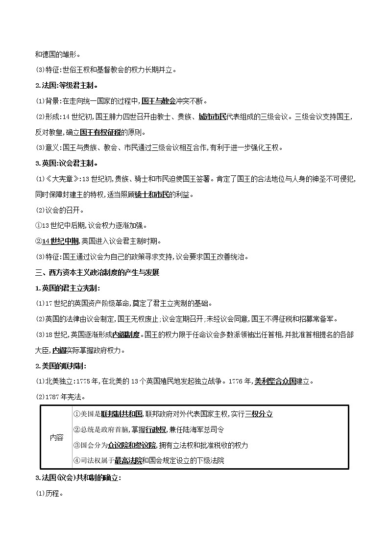 第08讲  西方国家古代和近代政治制度的演变-【暑假自学课】2022年新高二历史暑假学案（统编版国家制度与社会治理）03