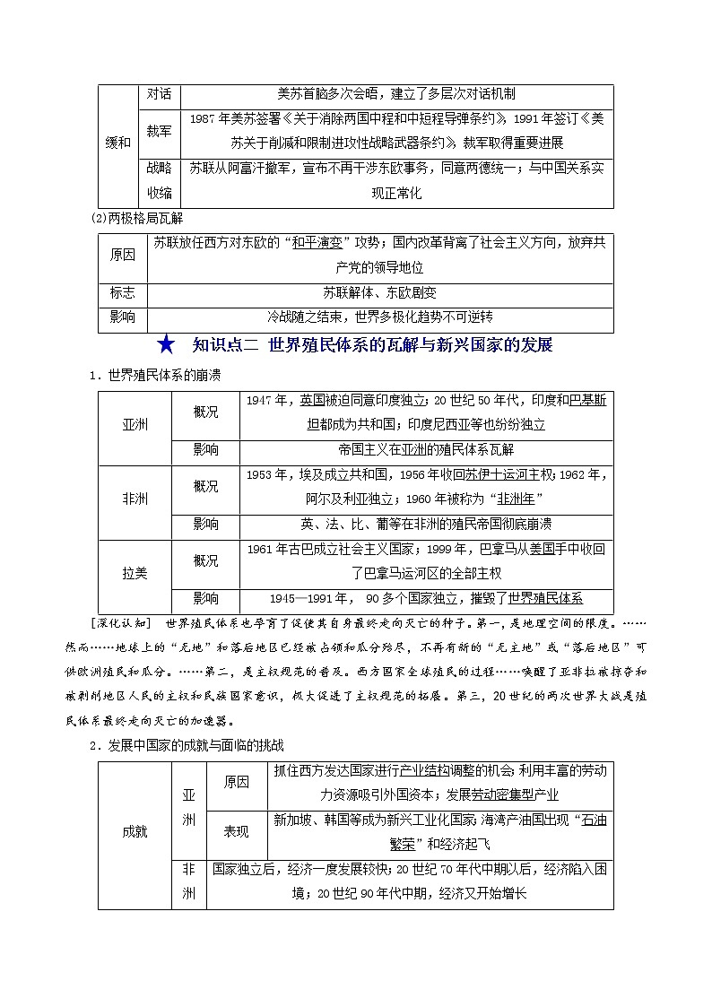 第05讲  20世纪下半叶世界的新变化-【暑假自学课】2022年新高二历史暑假学案（统编版纲要下）03