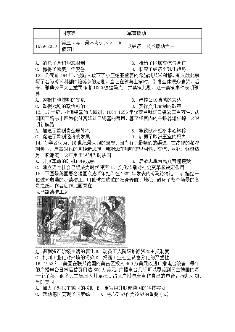 湖南省邵阳市第二中学2021-2022学年高一下学期期末考试历史试题03