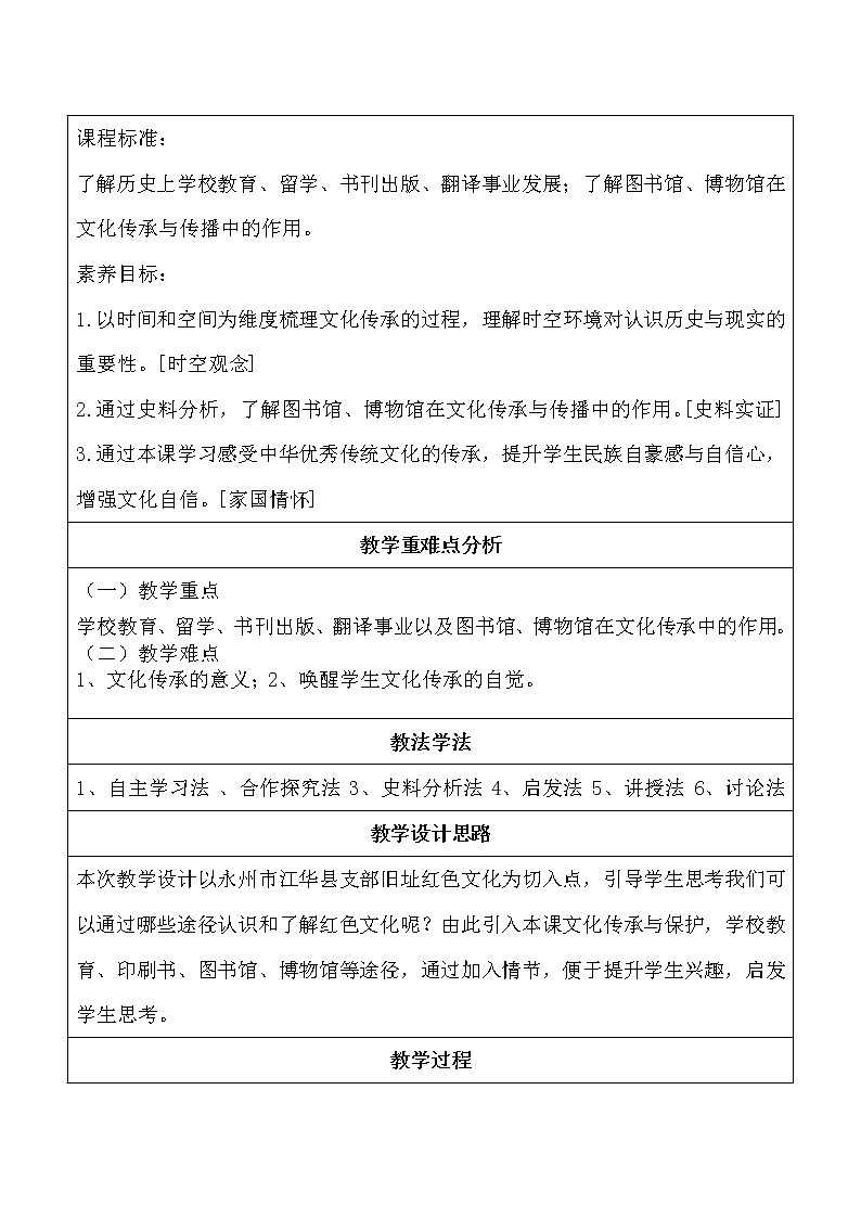 2021-2022学年高中历史统编版（2019）选择性必修三第14课 文化传承的多种载体及其发展 教学设计第2页