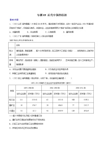 专题09 近代中国的经济-十年（2013-2022）高考历史真题分项汇编（全国通用）