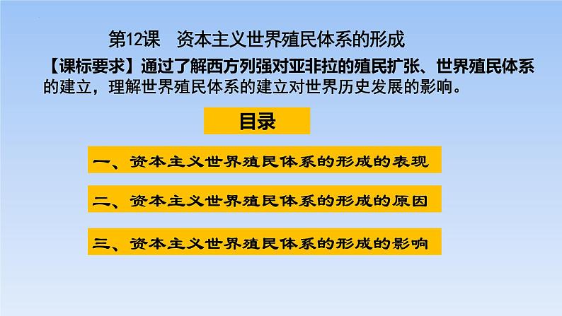 2021-2022学年高中历史统编版2019必修中外历史纲要下册第12课 资本主义世界殖民体系的形成 课件第2页