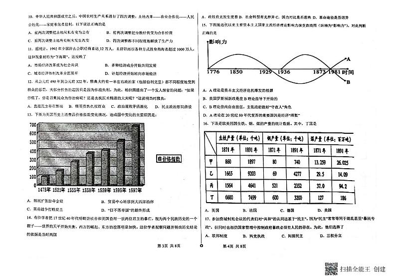 广西壮族自治区钦州市2021-2022学年高一下学期期末考试历史试题02