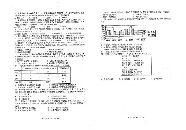 山东省烟台市2021-2022学年高一下学期期末学业水平诊断考试历史试卷02