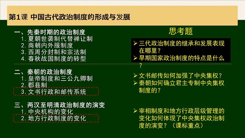 2021-2022学年高中历史统编版（2019）选择性必修一第1课《中国古代政治制度的形成与发展》课件第6页