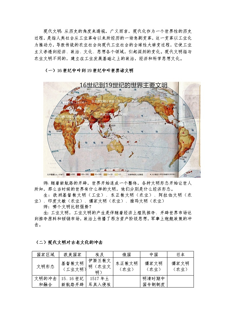 探究活动课二 古老文化与现代文明 教案 新课标高中历史选修一02