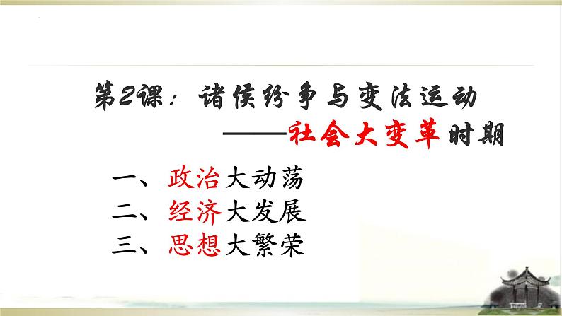 2022-2023学年统编版（2019）高中历史必修中外历史纲要上第2课 诸侯纷争与变法运动 课件03